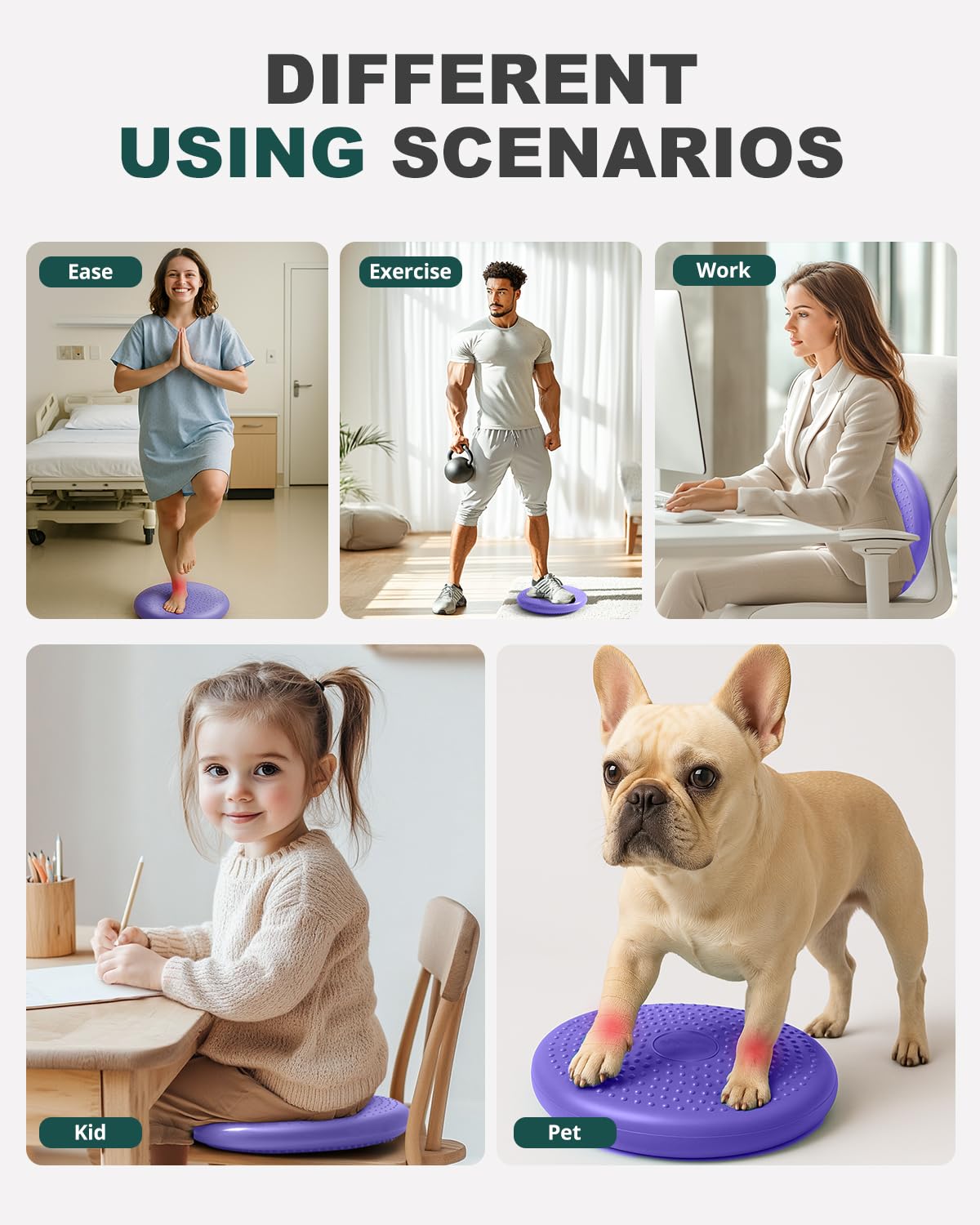 Trideer Wobble Cushion Core Balance Disc, Flexible Seating for Classroom Elementary, Wiggle Seat for Sensory Kids, Balance Pad with Inflation Pump