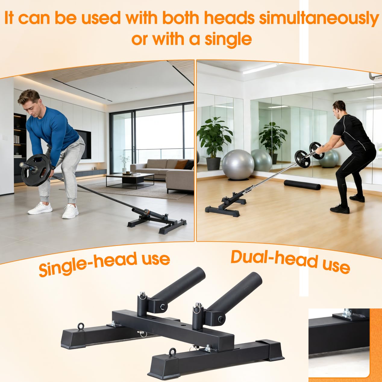 ANOSWXG 2 inch - Landmine Base Gym Equipment - T Bar Row Landmine Attachment For Barbell - Home or Small Spaces - T Bar Row Platform for Deadlift Squat Tricep Exercises (Black)