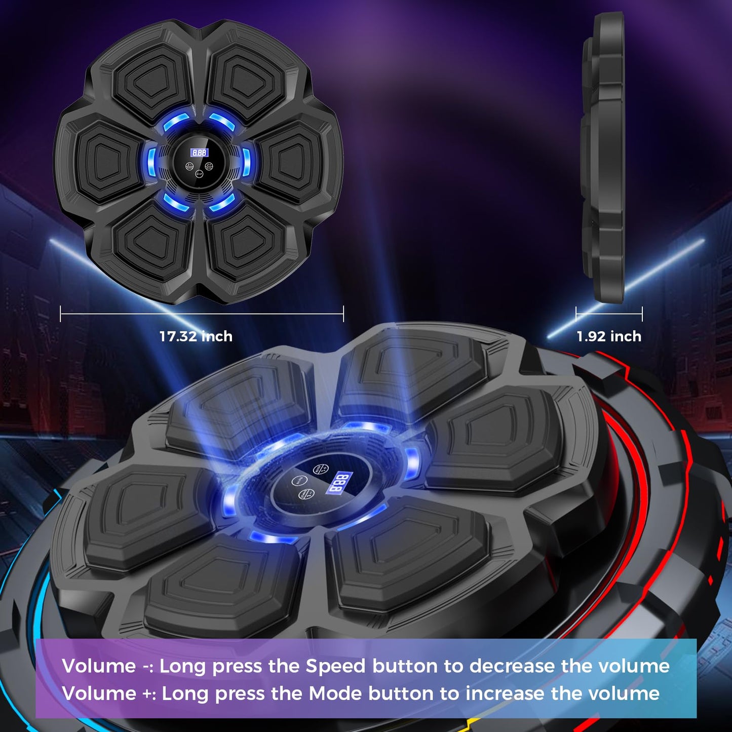 Beyn 2026 Music Boxing Machine Upgrade - Smart Bluetooth,Two Pairs of Gloves.Multiple Modes.Wall-Mounted for Home/Office/Gym.Ideal for Adults and Kids.Space-Saving,Brings Fun Workouts and Family Fun.