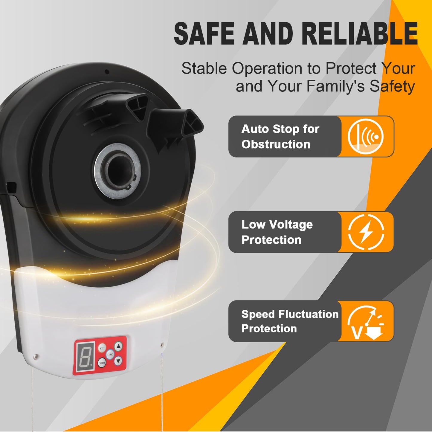 Helivivfy Auto Roller Door Opener, Equipped with Two Remote Control, Allows for Convenient Remote Operation Ideal for Garages Warehouses and Barns It Features a Powerful 800N Motor