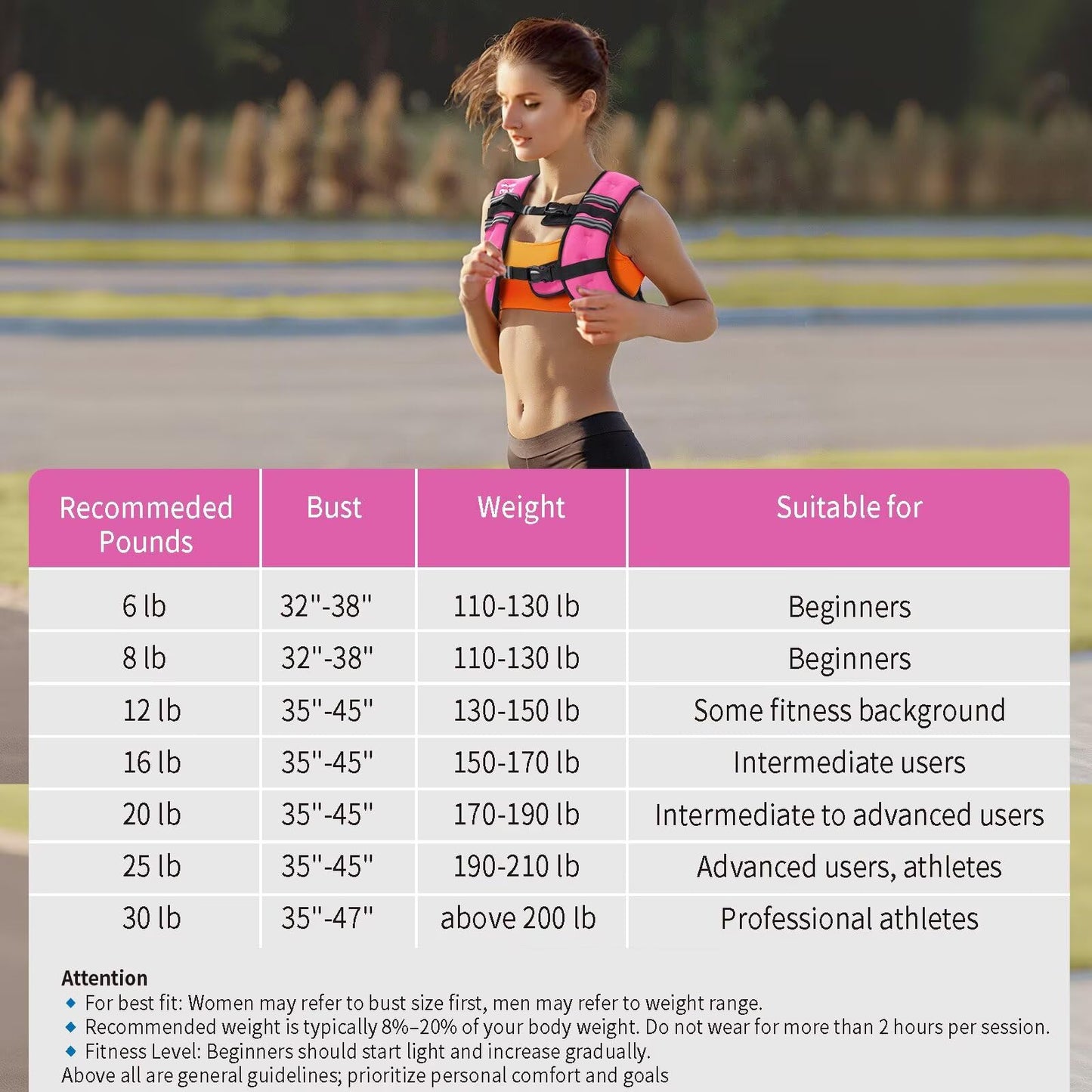 VBSD Weighted Vest Woman 12LB Weight Vest for Women Men Body Weight Vests for Walking Strength Training Running Workout Jogging Fitness Pink