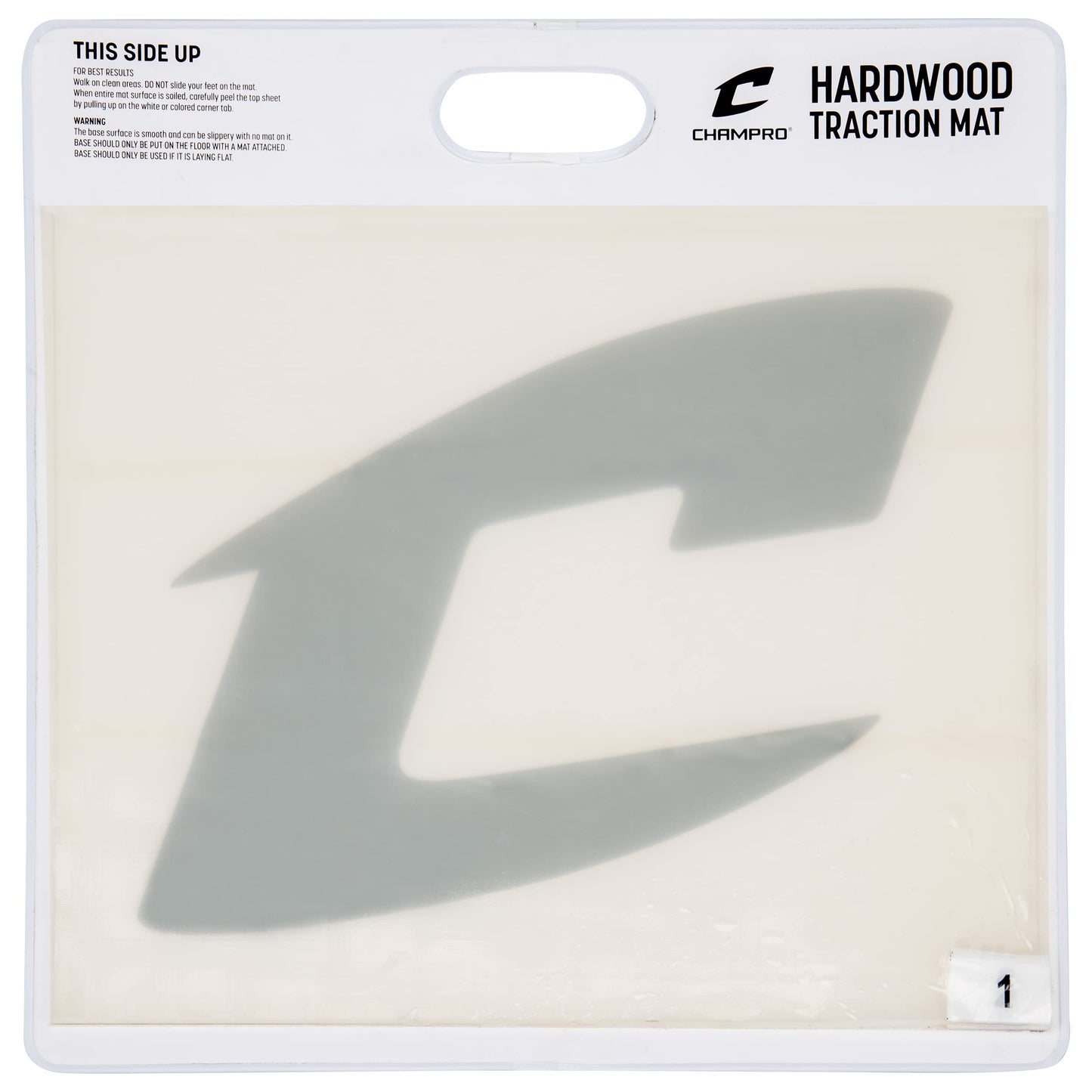 CHAMPRO Hardwood Floor Shoe Traction Mat for Basketball Court and Gym Floors, White