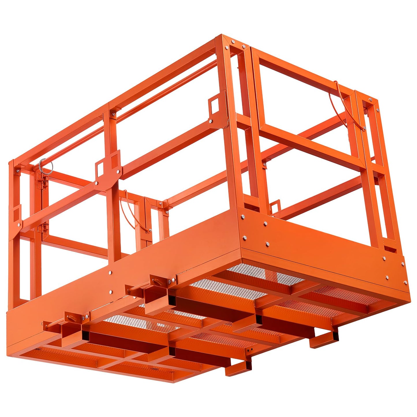 VEVOR Mesh Telehandler Work Platform, 48 x 73.9 Inch Man Safety Basket, 2000 lbs Capacity Forklift Telehandler Attachment, Safety Cage, Heavy Duty Carbon Steel, for Most Aerial Jobs Lifting Loader