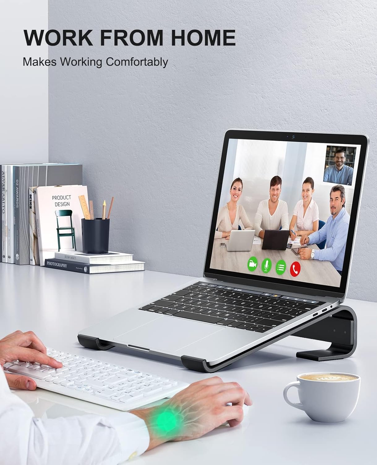 Soqool 12-17'' Laptop Stand for Desk, Ergonomic Detachable Laptop Riser, Aluminum MacBook Stand, Compatible with All
