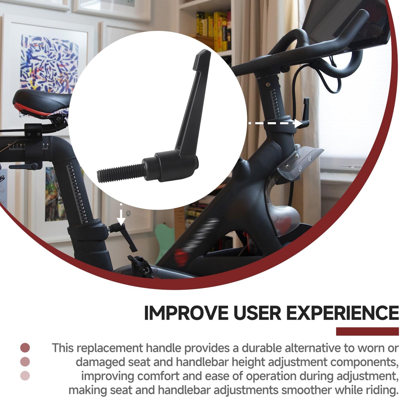 Suitable for Peloton Exercise Bike Seat and Handlebar Height Adjustment Handle Replacement – Alloy L Handle for Vertical Post, Exercise Bike Parts and Tools for Seat/Handlebar Up and Down Adjustment