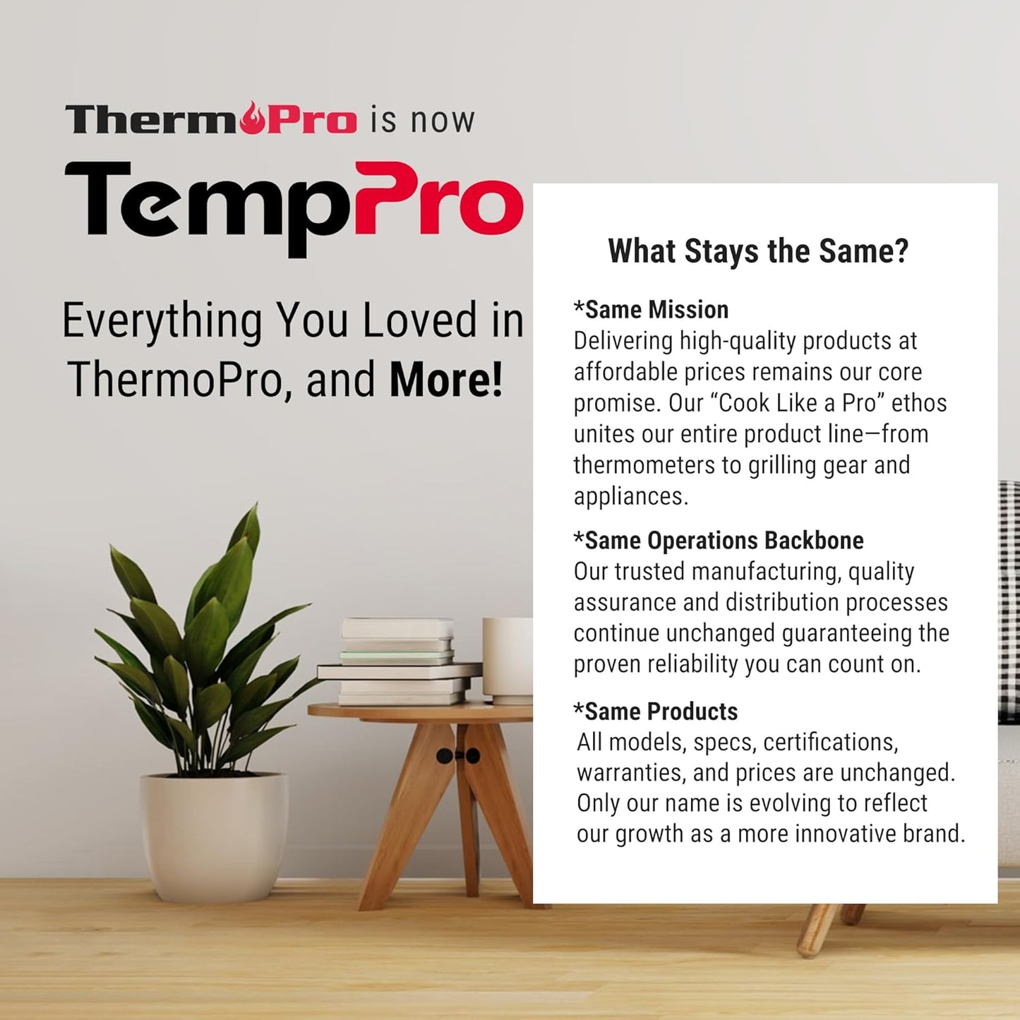 TempPro Digital Hygrometer - Accurate Indoor Thermometer & Humidity Meter | Mini Black Weather Station
