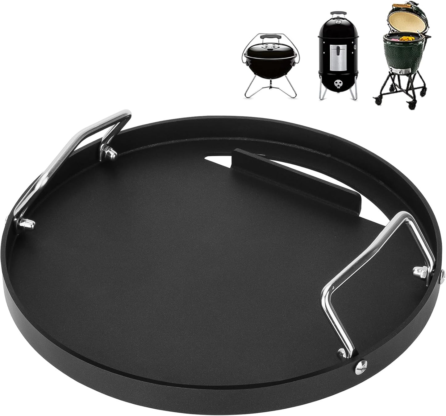 Weber Full Size Griddle Inserts - Flat Top Replacement for 14" Charcoal Grills & Smokers