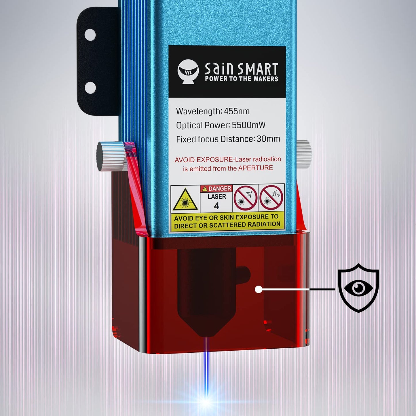 Genmitsu CFL55 Compressed Spot 5.5W FAC Laser Module, 0.1mm*0.1mm Laser Spot, for 4040-PRO & 4040-PRO MAX, 3020-PRO Ultra, 3030-PROVer MAX, PROVerXL 4030, 4030V2, 6050 Plus CNC Router Machine