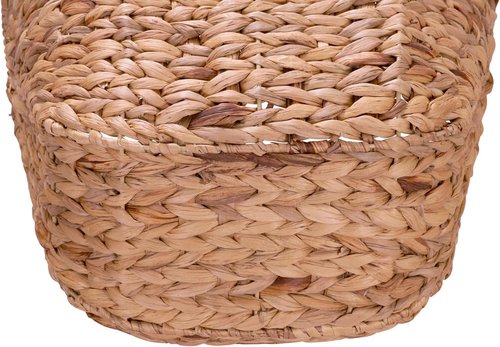 Household Essentials ML-4002 Tall Wicker Basket - Water Hyacinth with Handles | Natural Brown