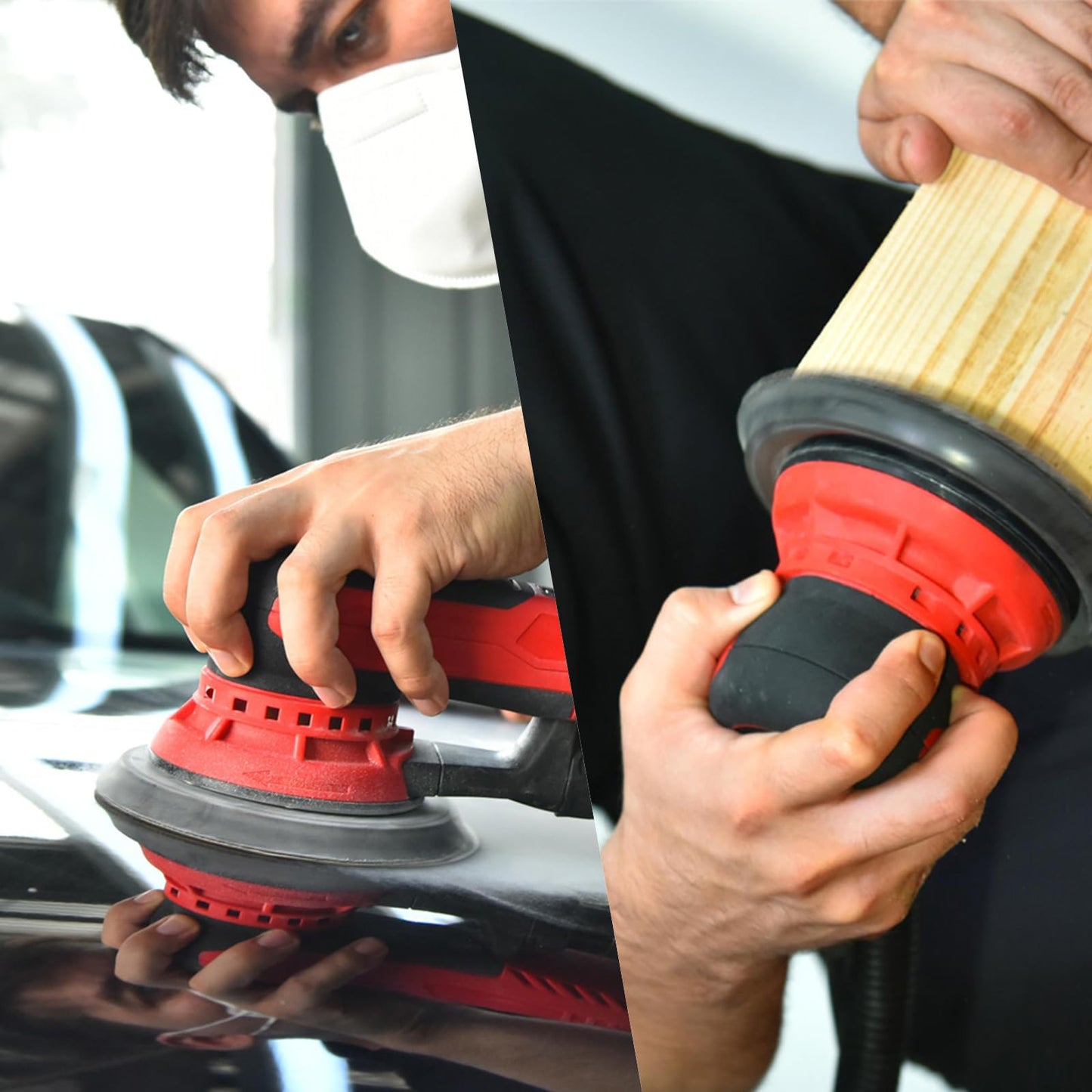 5mm Random Orbital Sander Wired,350W Brushless,4000-10K RPM Variable Speed ,Electric Palm Sander for Woodworking, Sanding and Polishing ,with 10 Sanding Paper & Dust Connector & Hose