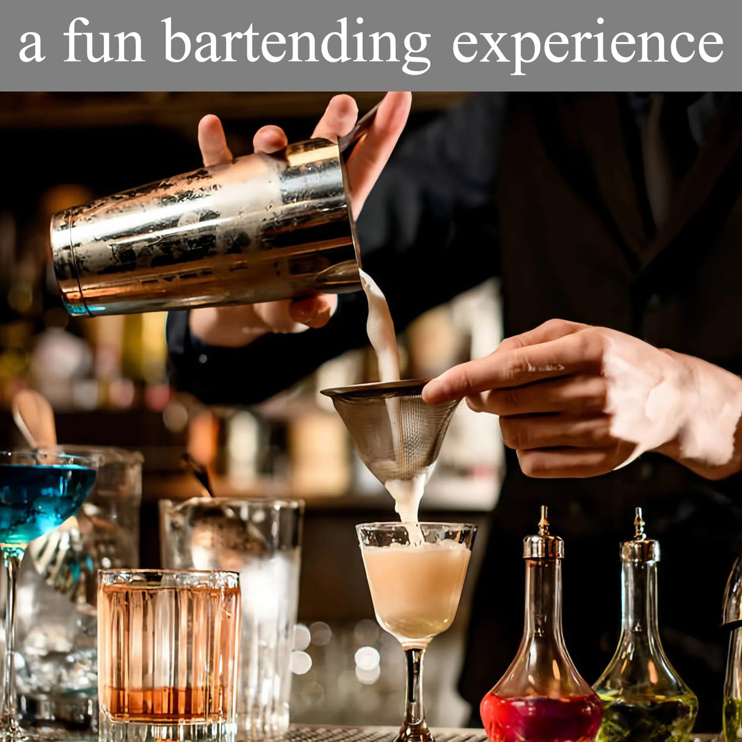 Boston Cocktail Shaker, 18oz & 28oz 2-Piece Tins, Professional Bar Shaker for Bartending, Cocktail Shakers, Essential Bar Tools for Mixing Drinks(Sliver)