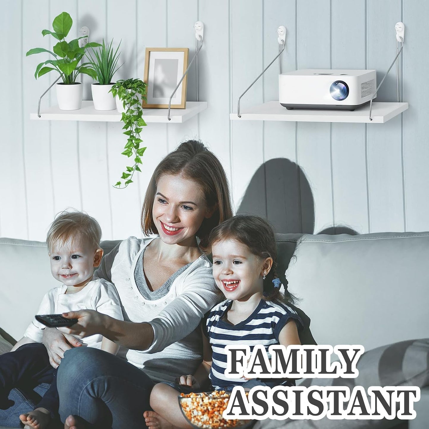 2 12 6 Inch Seamless CroBlissful Pcs Projector Shelf for Wall x Modem Router Shelf with Nail Router Wall Mount Modem