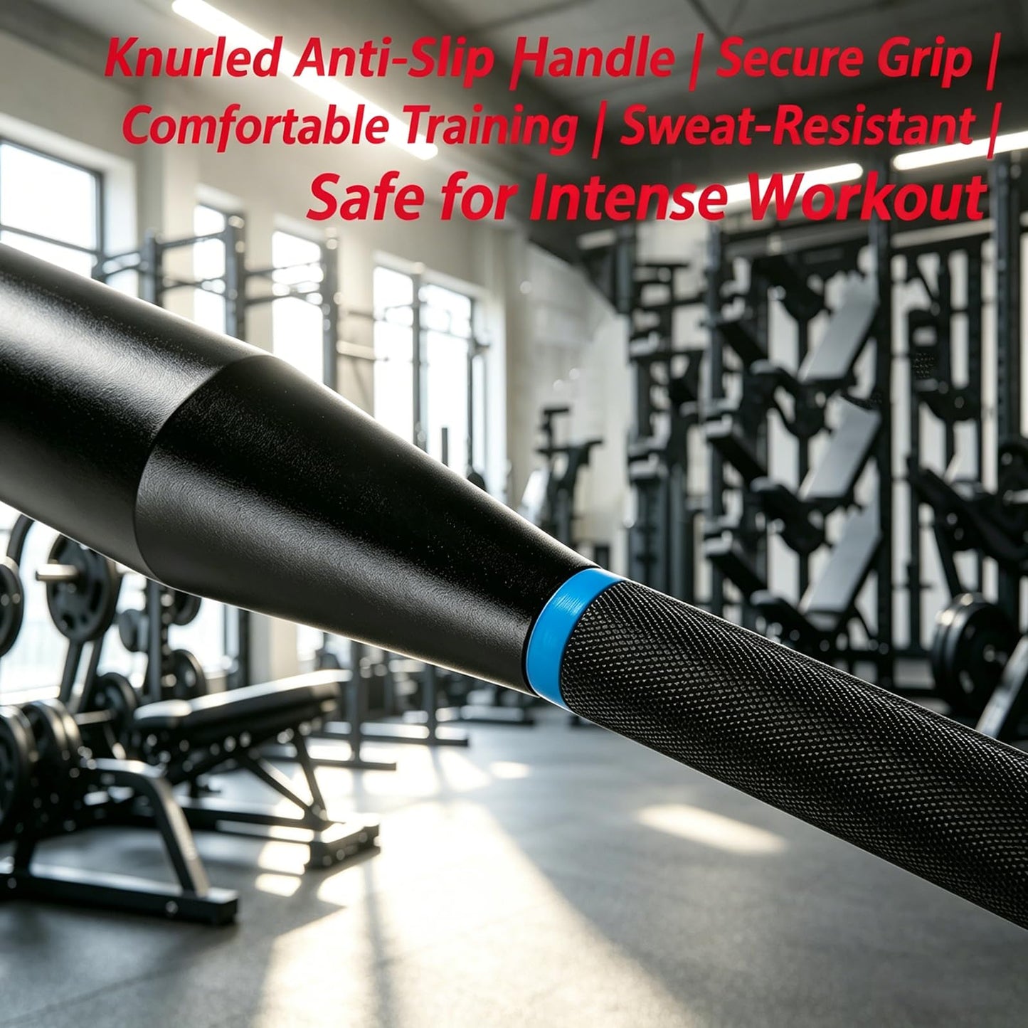 Integrally Formed Steel Clubbell, 10-35LB Weighted Barbell with Knurled Anti-slip Handle, Anti-rust Steel Barbell for Home Gym Strength Training and Full Body Workout