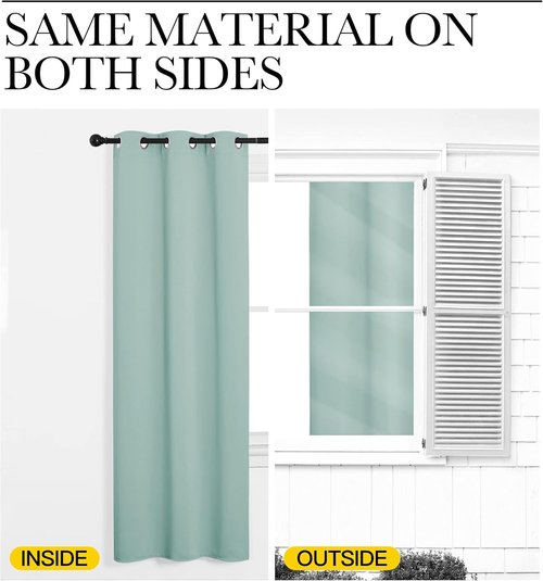 NICETOWN Blackout Curtains - Thermal Insulated Kitchen Draperies | Aqua, 34 x 63 Inches, One Pair