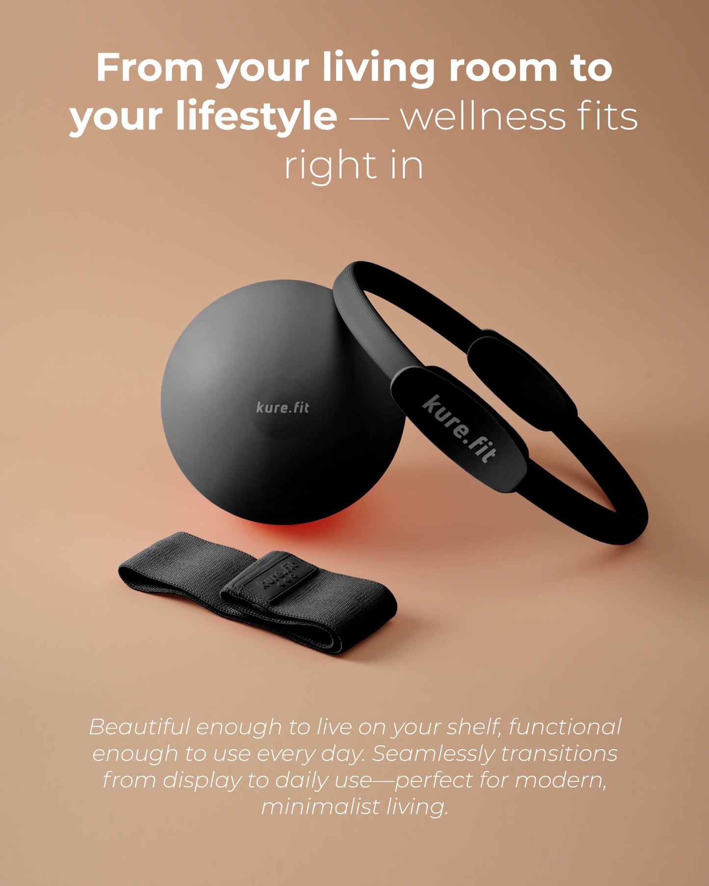 kure.fit Pilates Kit for Women – Home Pilates Equipment Set with Ring, Ball & Resistance Bands | Pilates Starter Kit with Accessories in Gift Box
