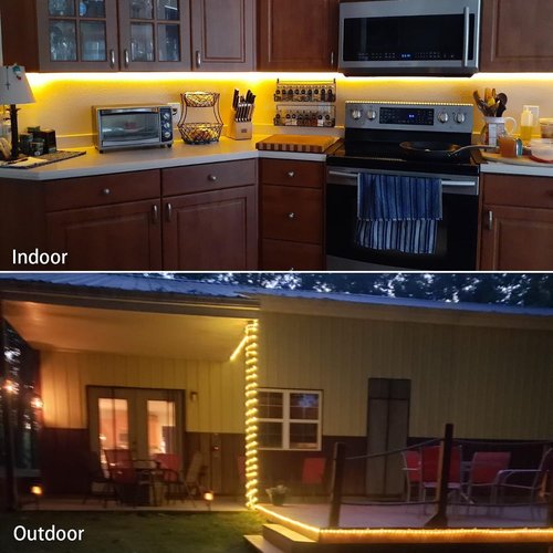 40ft LED Rope Lights - Warm White Waterproof Lighting | Connectable & Flexible for Patios, Gardens, Walkways