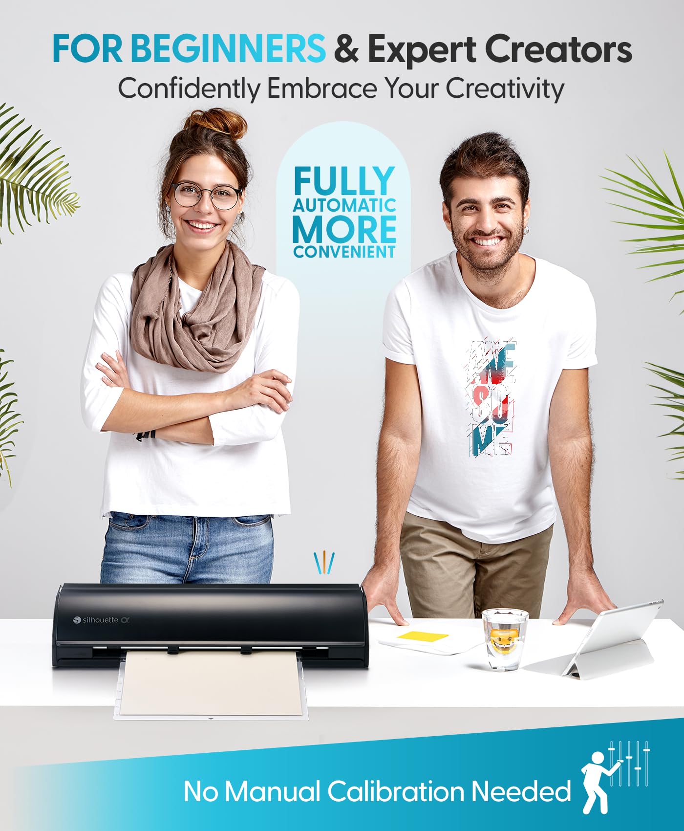 Silhouette America Cameo 5 Alpha (α) - Smart Cutting Machine for Print & Cut - Quiet Operation with AutoBlade, Studio Software, Cutting Mat- Matte Black (Machine)