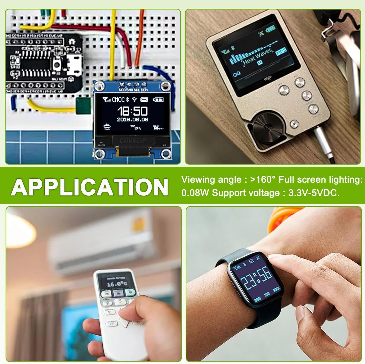 EPLZON 5 Pack 0.96 inch 128x64 OLED IIC Display Module Pixel Mini Self-Luminous Display Screen Board for Arduino