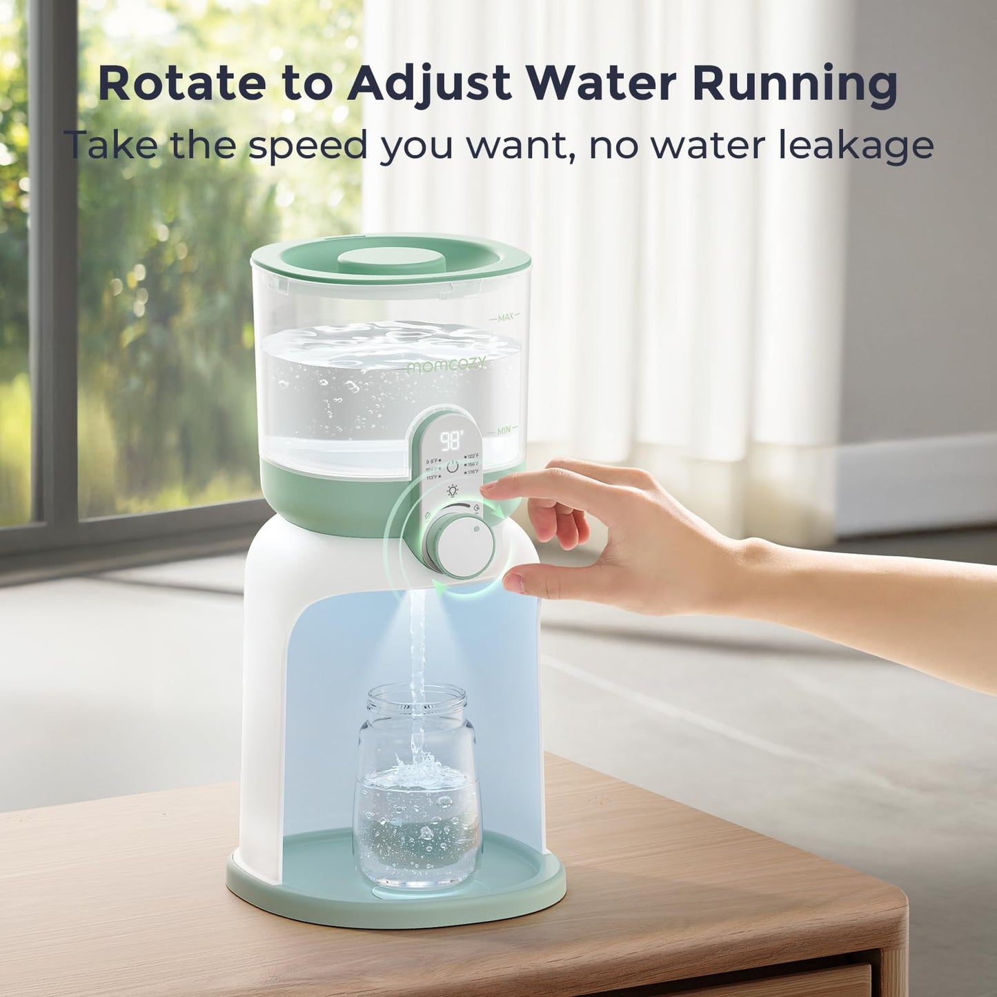 Momcozy Instant Water Warmer for Making Formula, Dual Lights for Night Feedings, 57 fl oz Large Capacity Detachable Tank, 6 Temperature Settings Water Dispenser, Breastfeeding Essentials