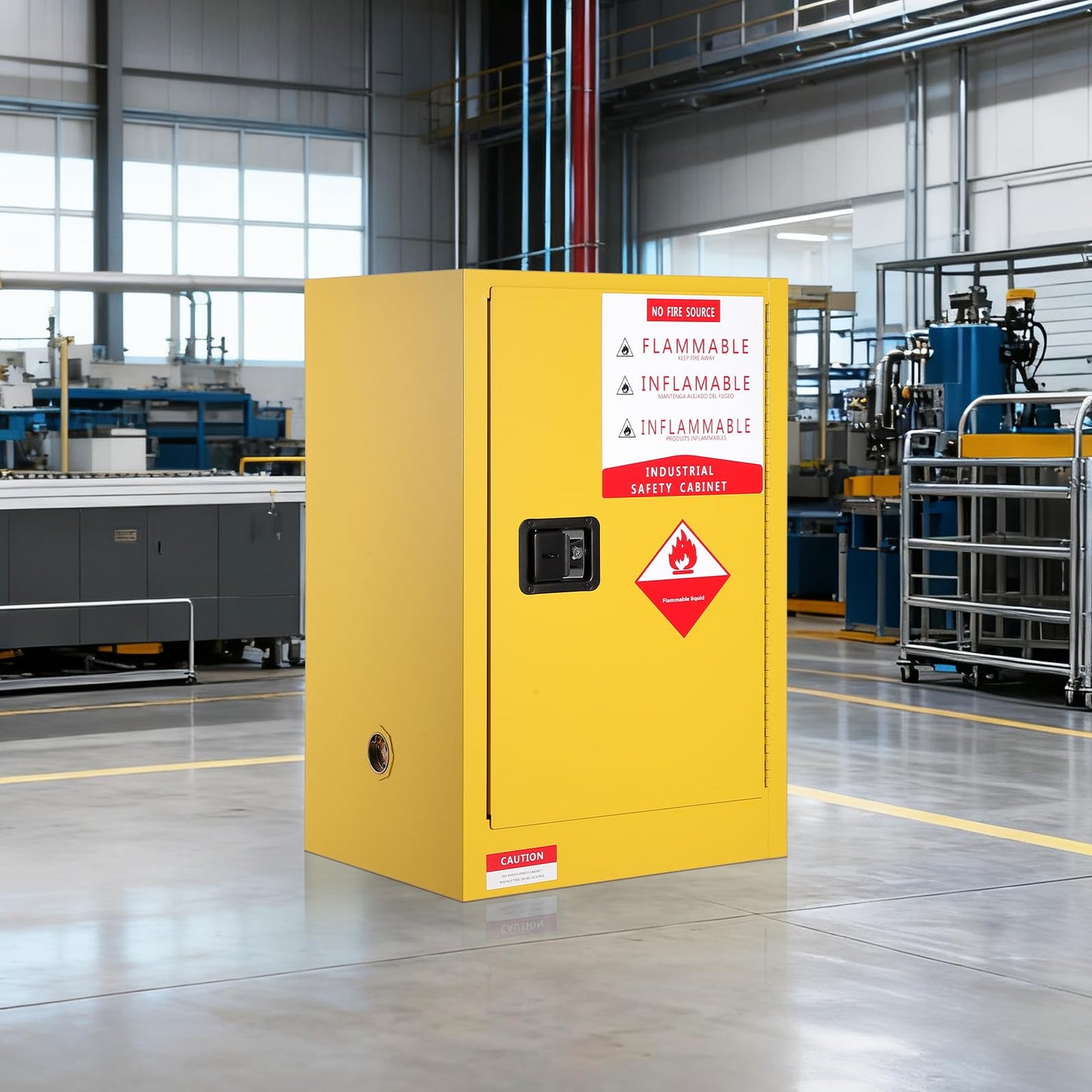 Hazardous Storage Cabinets, Flammable Cabinet, Cold-Rolled Steel Flammable Liquid Storage Cabinet Auto Closing Door for Industrial Use, Flammable Safety Cabinet, Cold-Rolled Steel Fire Resistant