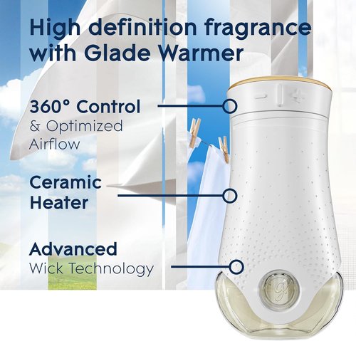 Glade PlugIns Refills Air Freshener - Clean Linen Scent with Essential Oils | 1.34 Fl Oz, 2 Count