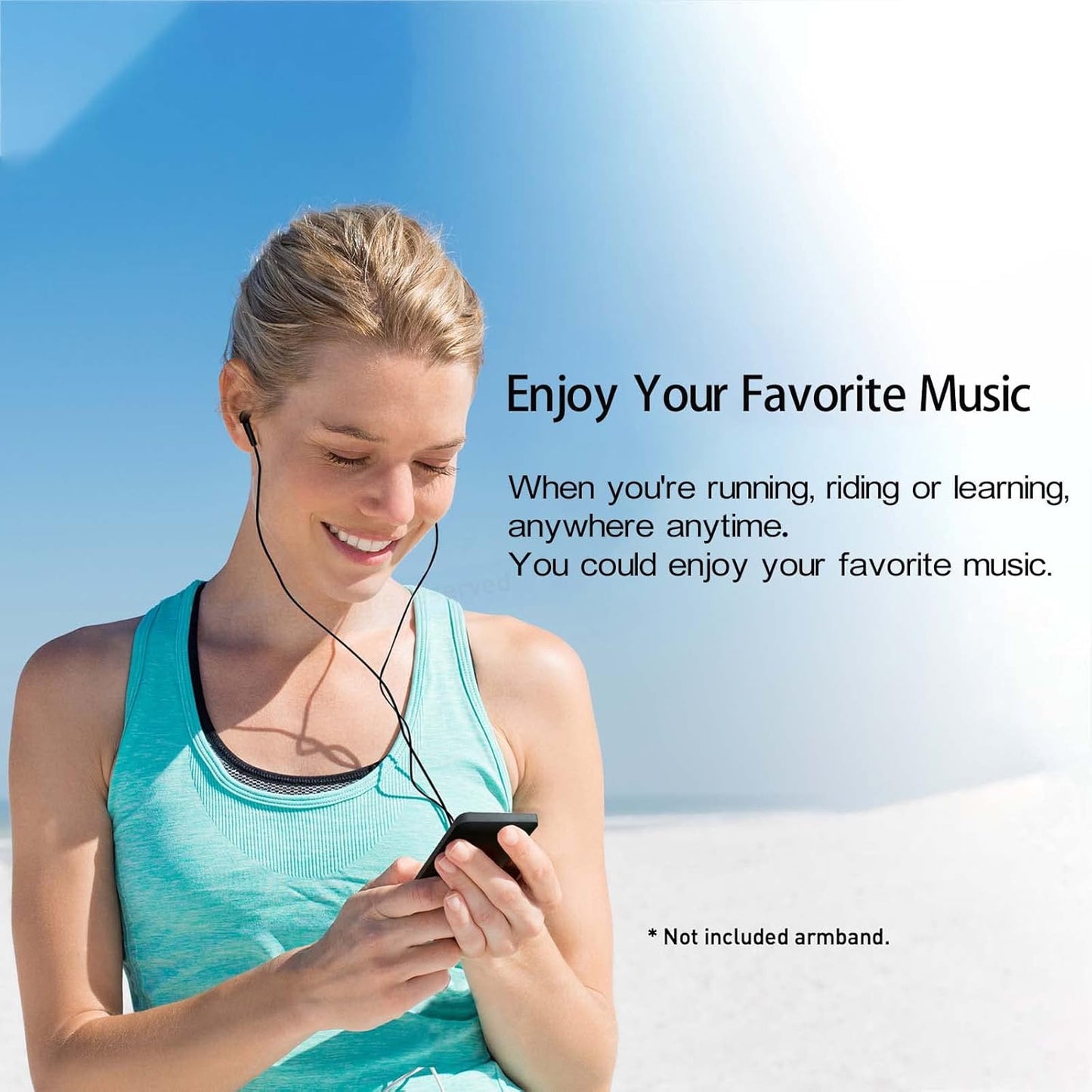 arungo MP3 32GB 1.8 inch 128GB Player with Speaker Earphone Portable Mini White Music Player Support Voice Recorder
