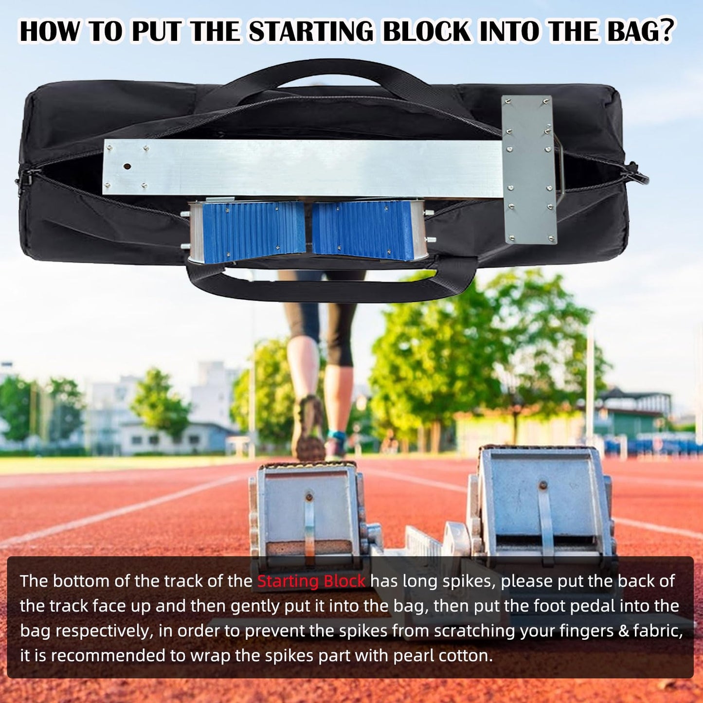 Supvision Starting Block Track Field with Carry Bag Multi-Function Starting Blocks for Sprinting 6 Angle Adjustable Aluminum Running Blocks Suitable for Athletics Plastic Runway Cinder