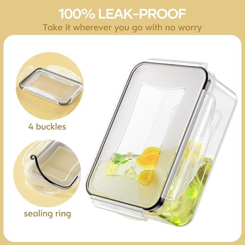 AISOON 40 Pcs 85oz Large Food Storage Containers with Lids (20 containers & 20 lids), Stackable Airtight Leakproof BPA-Free Reusable Meal Prep Containers, Freezer Microwave Dishwasher Safe