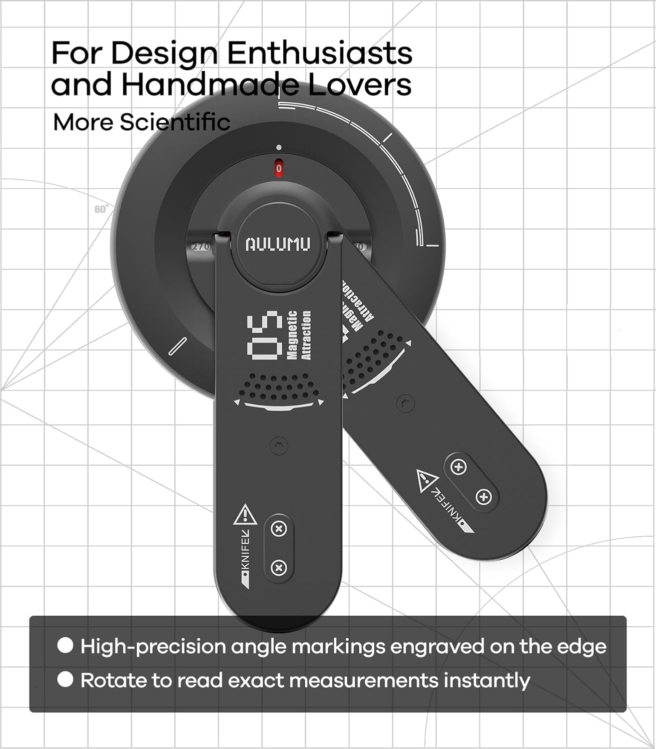 Aulumu G05 Air for MagSafe Grip Stand | Rotation Angle Adjustment | Aluminium Alloy Ultra Light & Ultra Thin | with Box