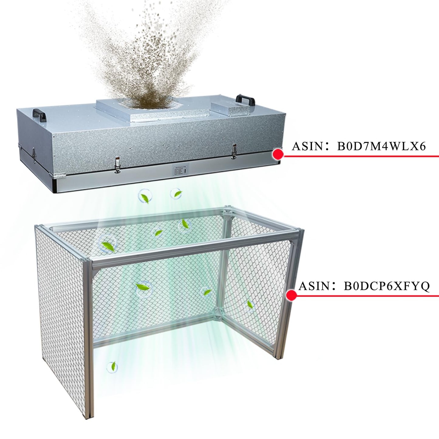 JJFFTAO,HEPA H14-Filter Laminar Flow Hood Updated FanFilter Unit(Include HEPA Filter)100/ISO Class 5 Cleanroom/Laboratory/Cleanroom/Mushroom Room, Laminar Air Flow Hood(46.2"x22.6"110V)
