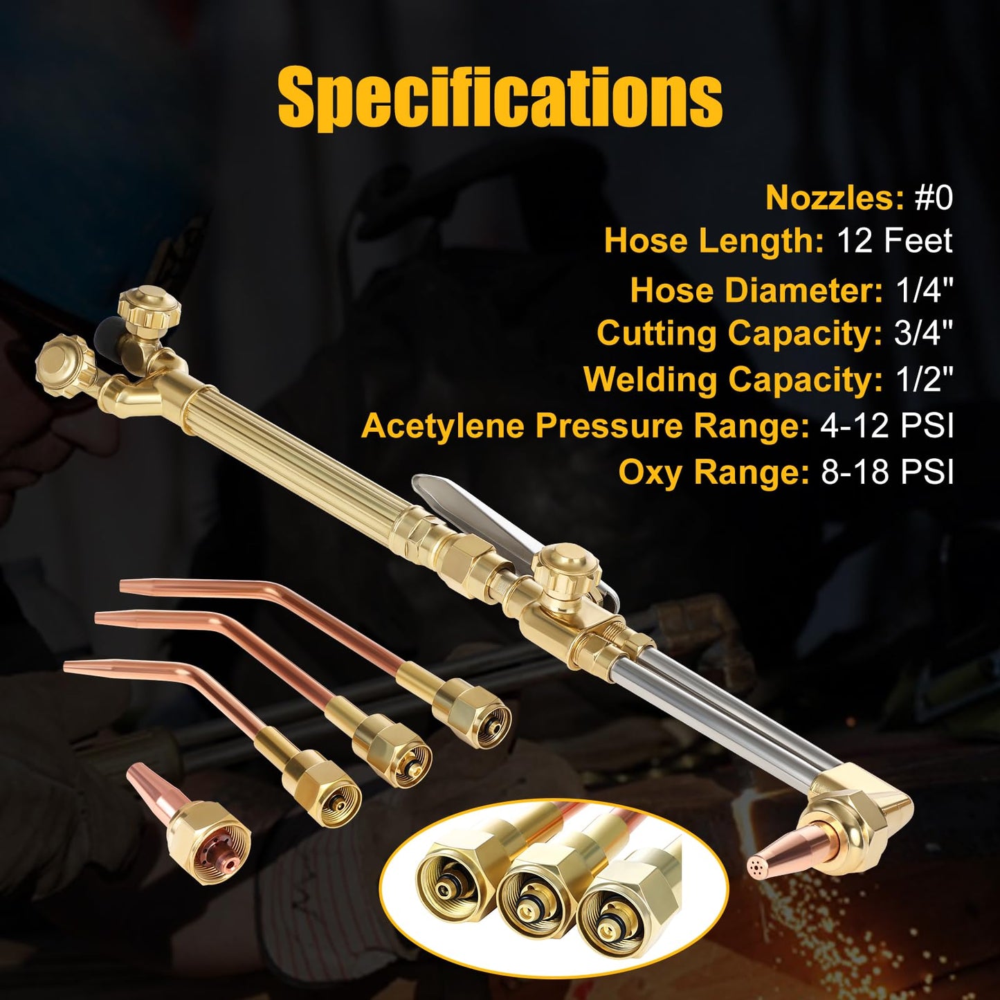 Oxygen Acetylene Torch Kit, Cutting Torch Kit, Professional Brazing Set, Gas Welding Kits, Portable Oxygen Acetylene Welder Include Nozzles, Check Valves, Regulator, Hoses, Gauges, Storage Case Blue