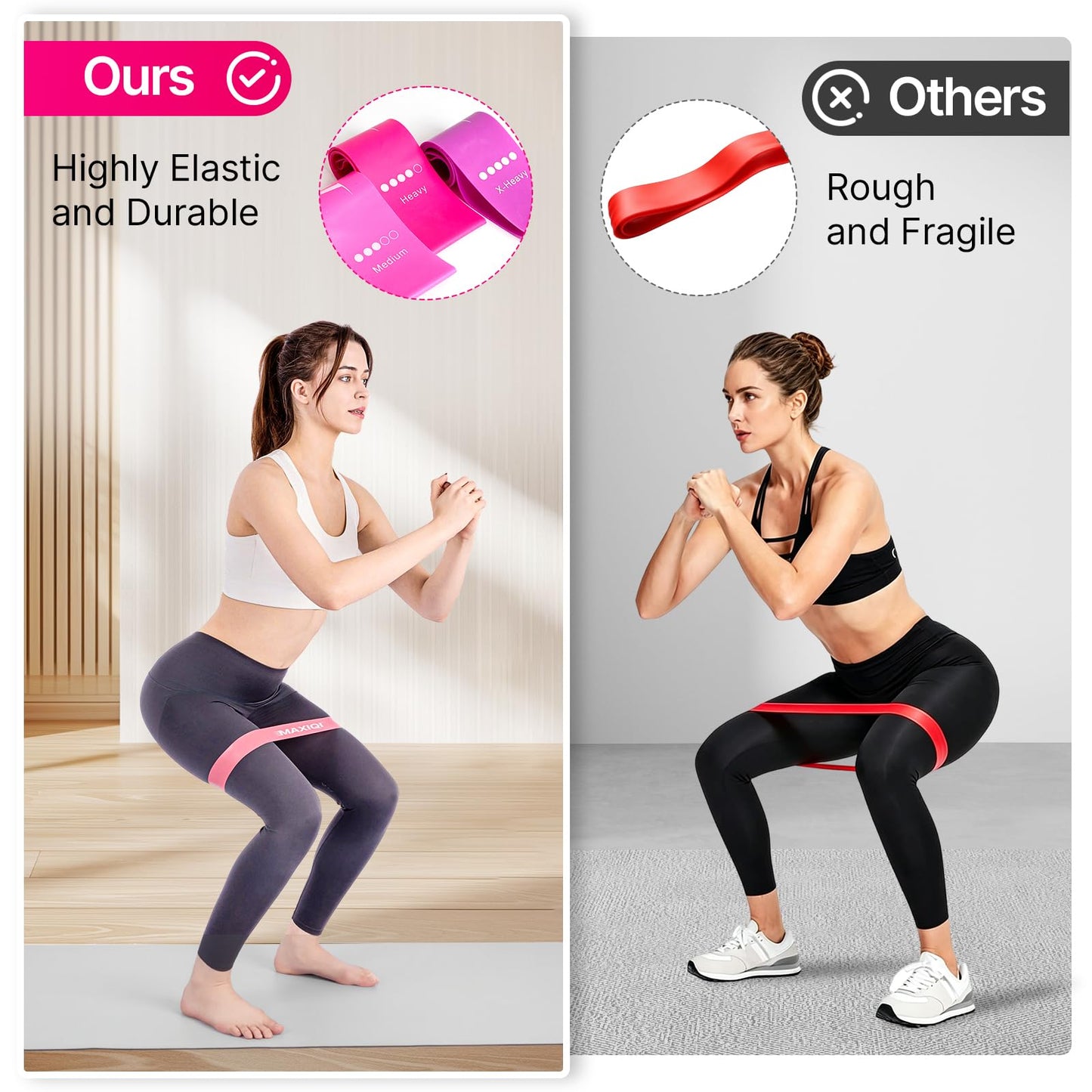 Resistance Loop Exercise Bands Set of 5, 5 Resistance Levels Elastic Workout Bands for Strength Training, Stretching, Yoga, Pilates, Physical Therapy, Home Gym for Men Women, with Guide & Carry Bag