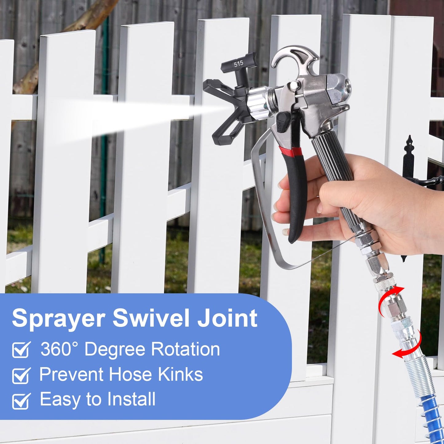 450 Airless Paint Sprayer with 66FT Hose, 0.47GPM Paint Sprayer for Home Interior 3300psi 900W High Efficiency Airless Sprayer with Low Overspray for House Painting Townhouse