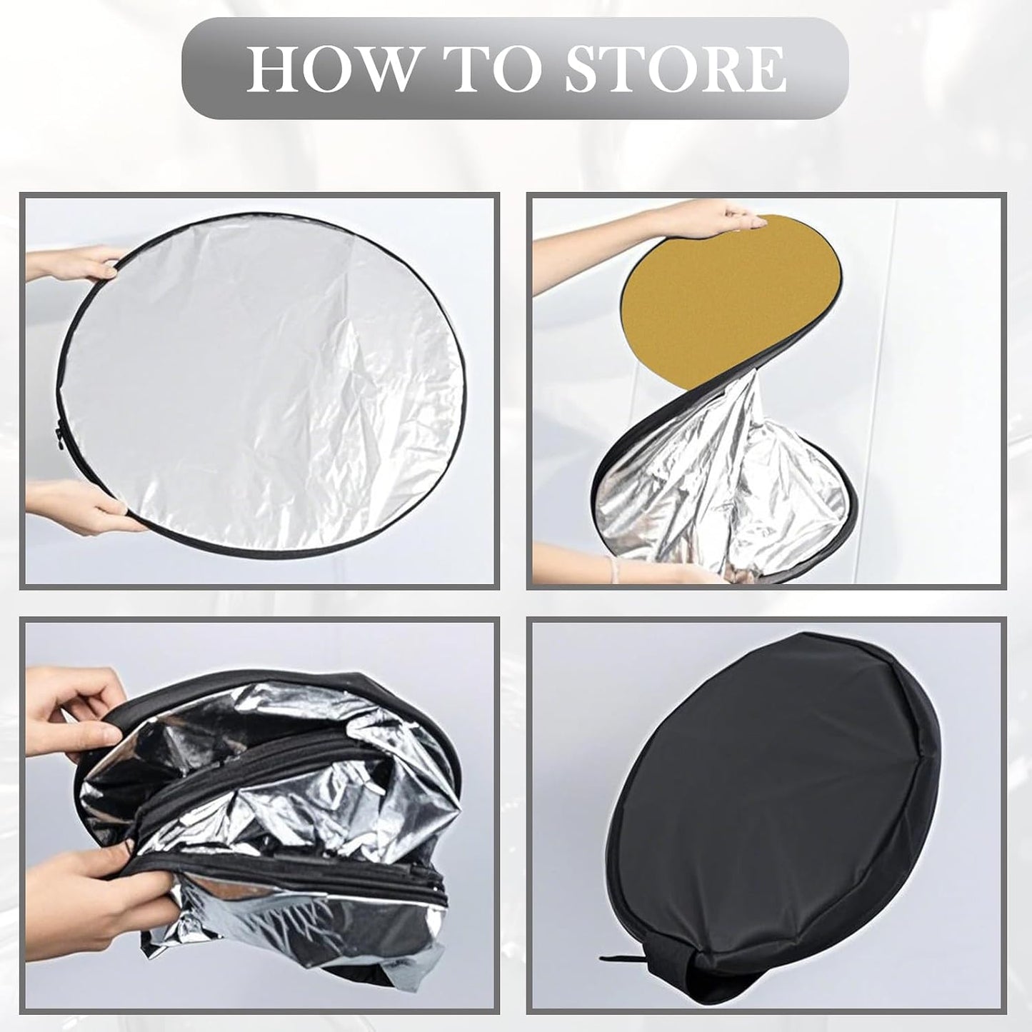 MEIYIFANG 2 1 60cm) in Lighting Reflectors Portable Collapsible Round Light Reflector Water-Resistant Photography