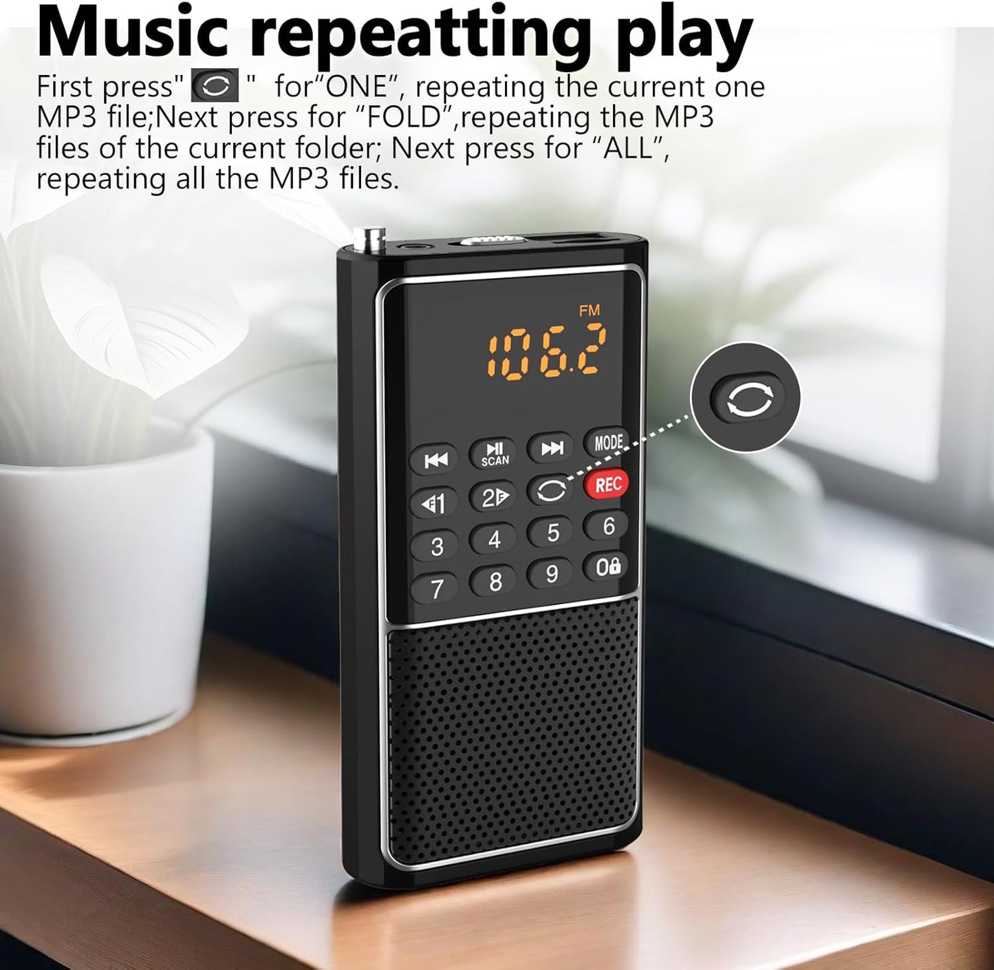 BOESPATR B01 Mp3 Mini Portable FM Radio USB Player, TF/SD Card/USB Slot Support Play Rec,Pocket Walkman Small Radio