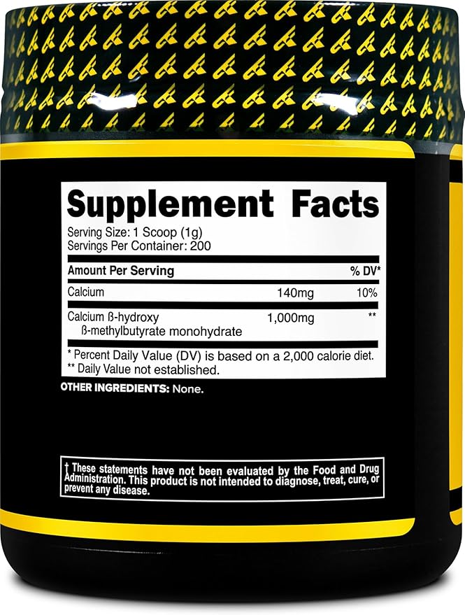 Primaforce HMB Supplement Powder (200g) (Unflavored) - Pure Calcium Beta-Hydroxy Beta-Methylbutrate
