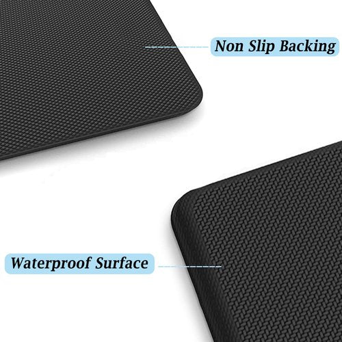 Artnice Anti Fatigue Kitchen Floor Mat, 3/4 Inch Thick Non-Slip Standing Desk Mat, Waterproof Comfort Kitchen Rugs for Home, Sink, Office, Laundry (20" x 47.2", Black)