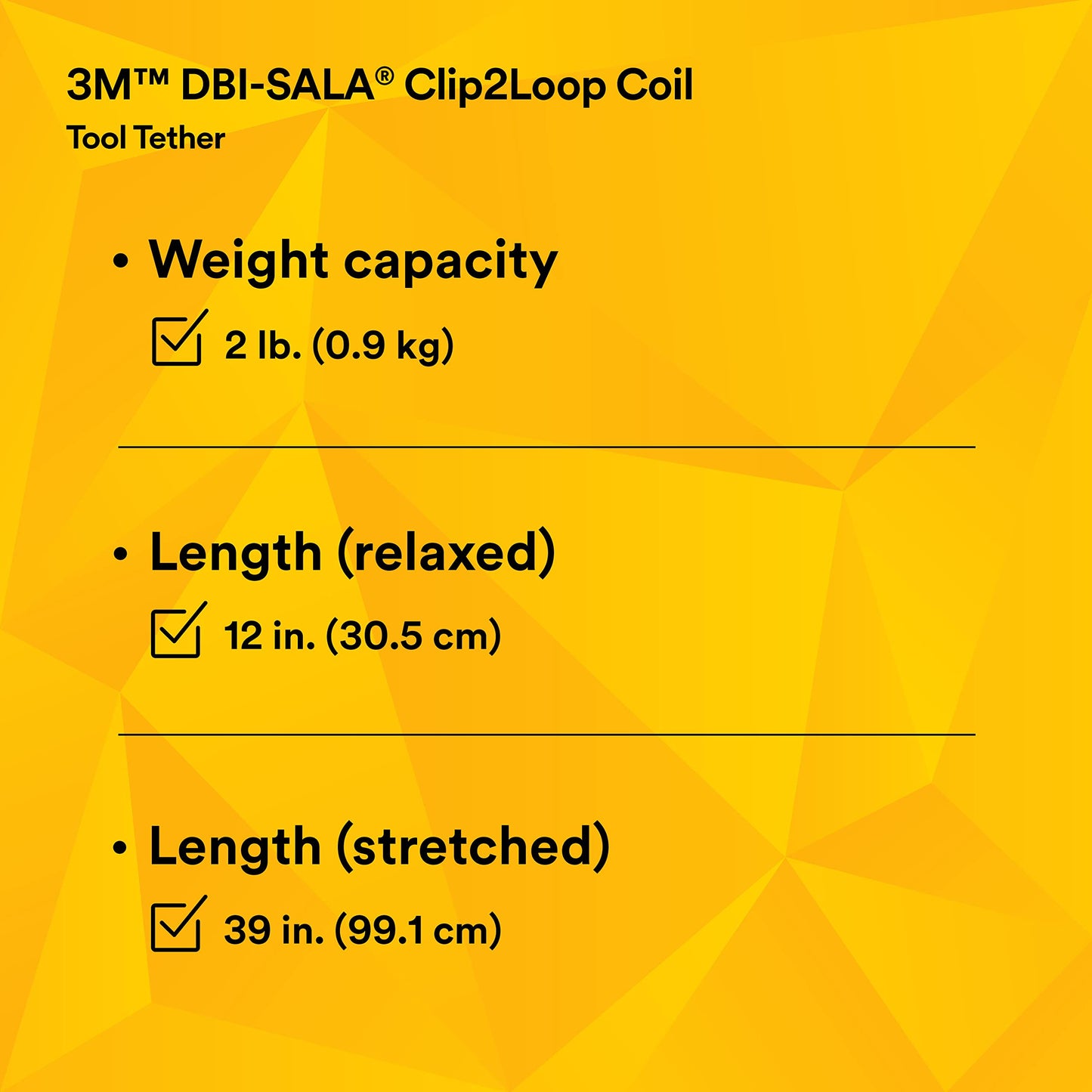 3M - EXT-C2LCOIL-10PK DBI-SALA Fall Protection For Tools,1500060,Clip2Loop Coil Tether For Small Objects, Swivel Snap For Any D-Ring Attachment, Side Release Loop,10-Pack