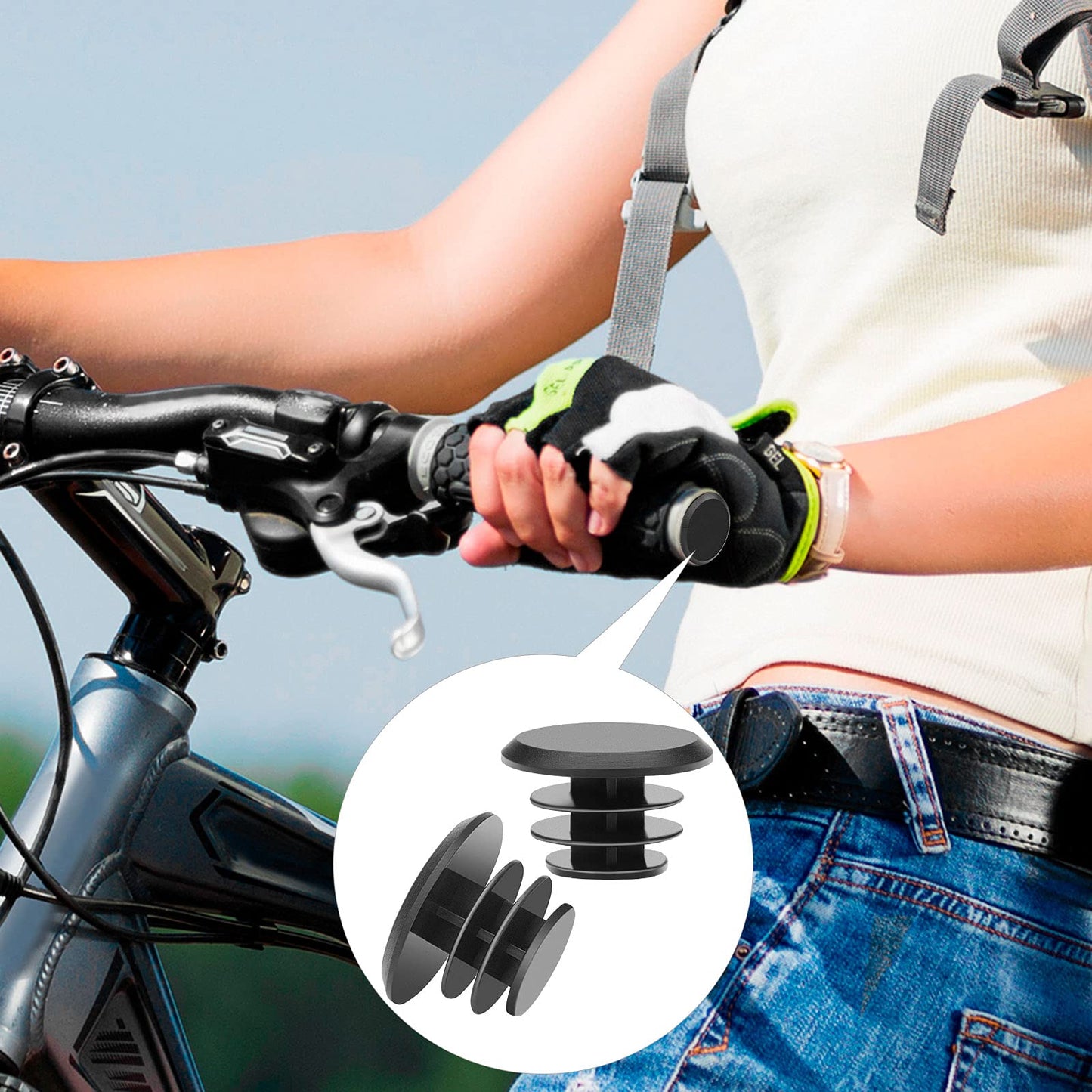 20 Pieces Plastic Handlebar Bar End Plugs Caps for Road Mountain Bike Most Bicycle