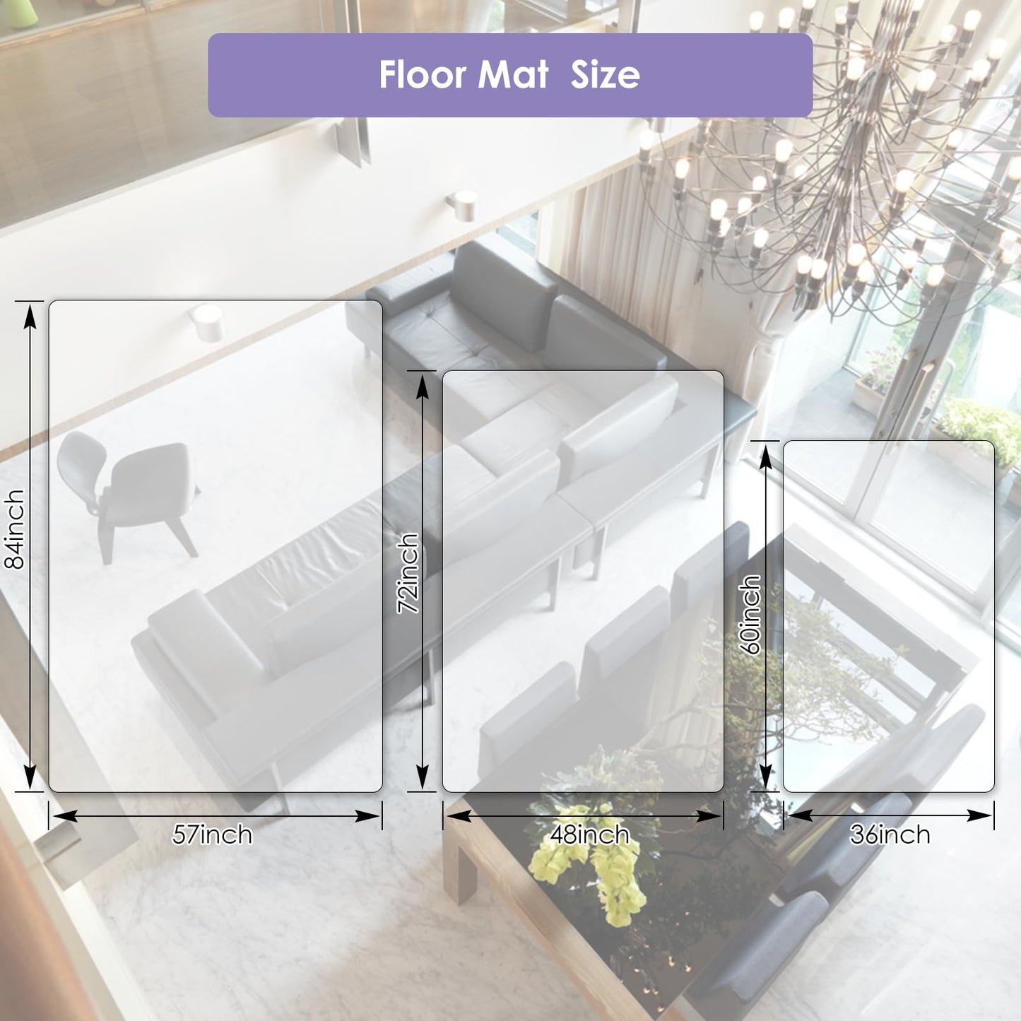 Vicwe Area Mat for Hard Floor, 4.75'×7' Clear Area Rug for Home, PVC Non-Slip Floor Protector for Dining Room, Large Anti-Scratch Floor Mats for Kitchen,Laundry Room