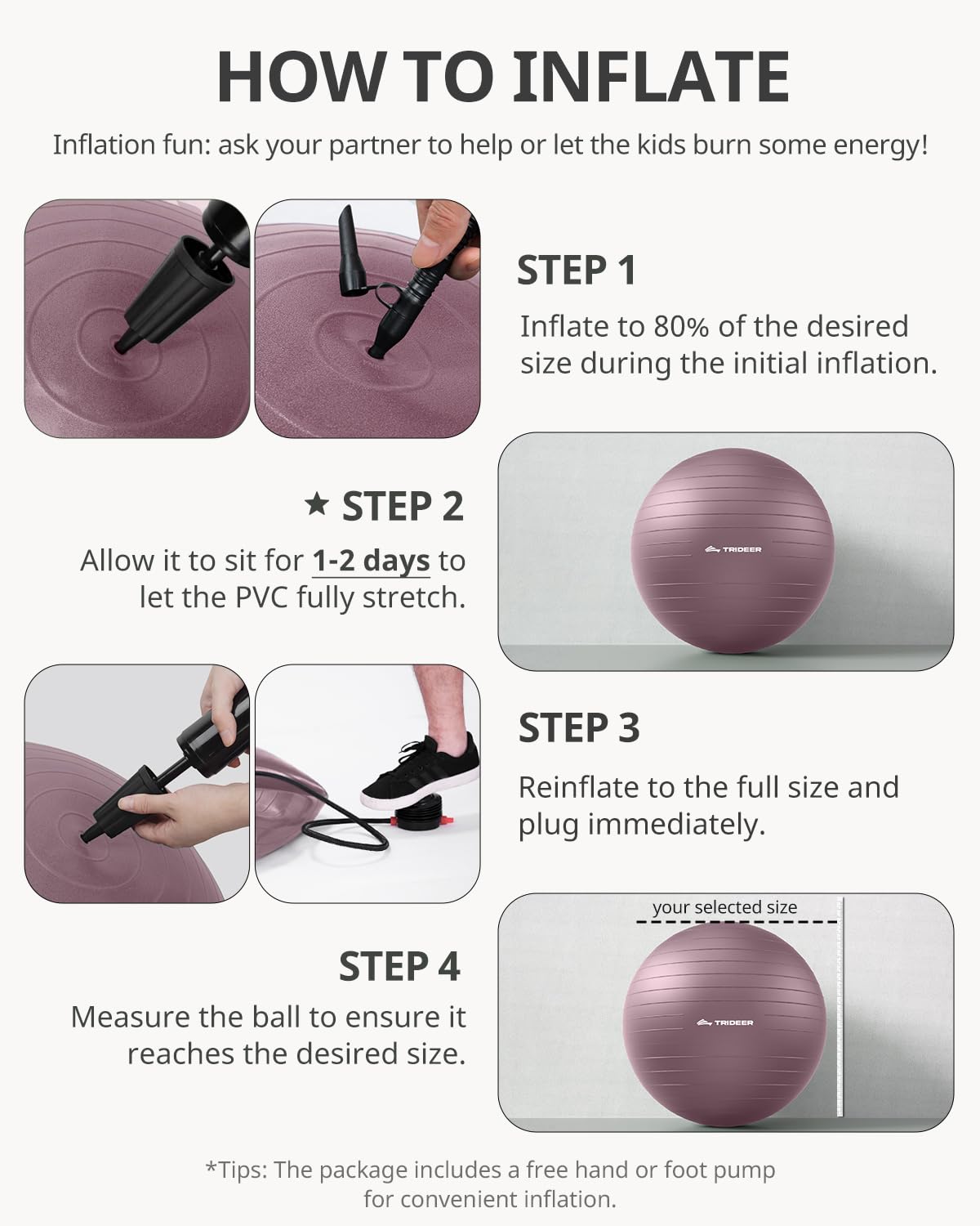 Trideer Exercise Ball Yoga Ball – Office Seating & Balance Ball Chair, Stability Ball for Pilates, Physical Therapy,Core Training & Balance Improvement & Stretching