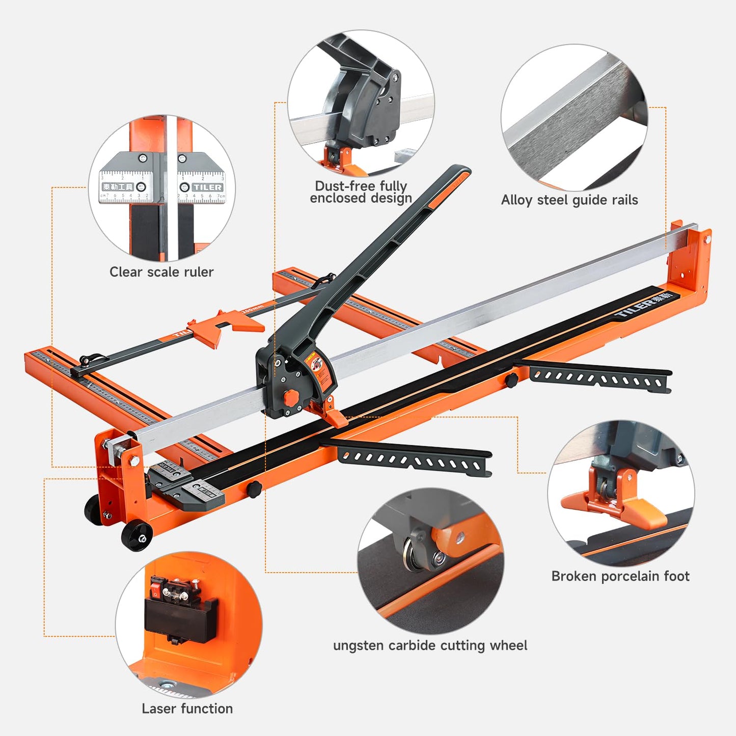 Tile cutter 48 inch with Laser,Professional-grade tile cutting tools,for Porcelain Ceramic (T2-1200)