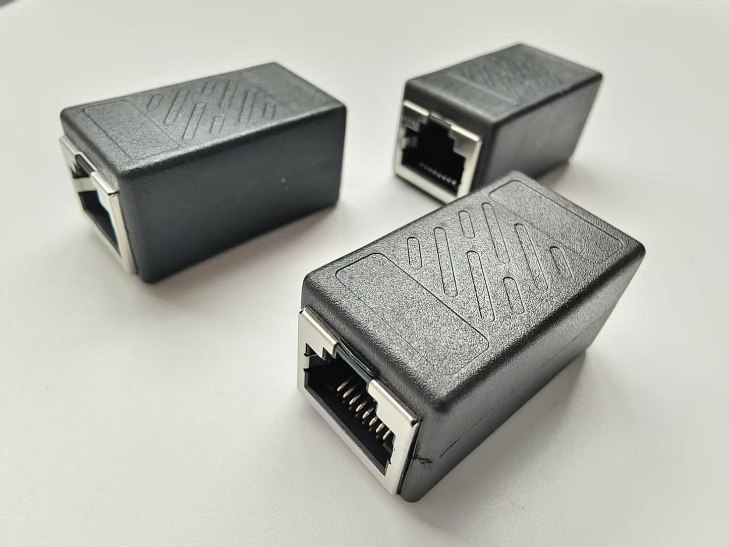 VGGUBKZ RJ45 3-Pack, Cat7/Cat6/Cat5e Setup, Coupler Ethernet Female to Female Connector for Cables, Network Extension