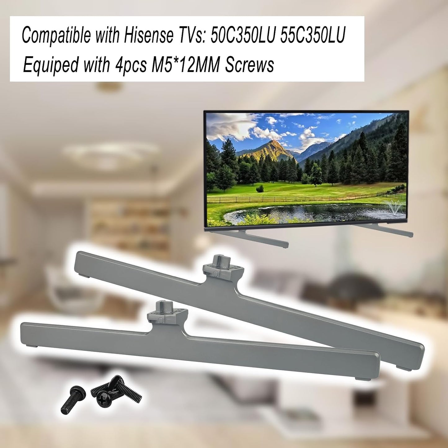 Beyution 75U6H Base Stand Legs fit for Hisense TV - Replacement TV Legs with Screws fit for Hisense TV - TV Stand Legs