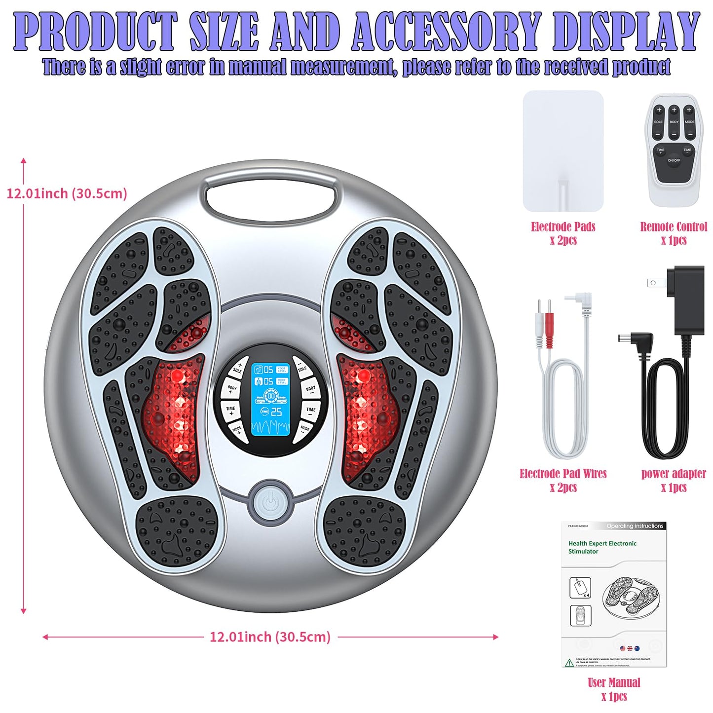 Yuiisenn Foot Massager for Neuropathy, TENS & EMS Foot Circulation Stimulator for Pain Relief, Relieve Swelling, Cramps, RLS & Plantar, with Remote Control
