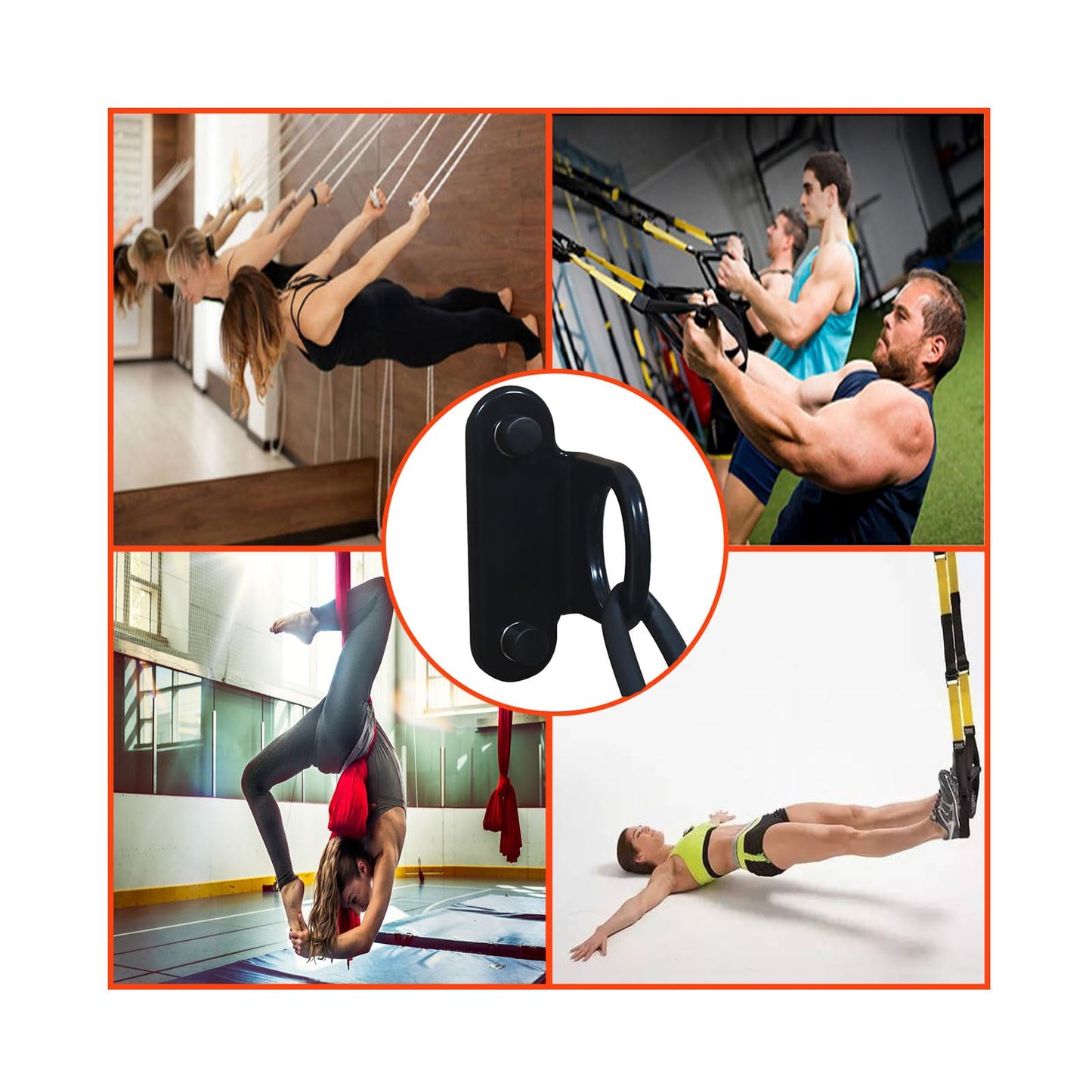 Resistance Band Wall Anchor (3PCS), Wall Mount Hooks for Home Workouts, Yoga, Gym, Stretch Straps & Suspension Trainers