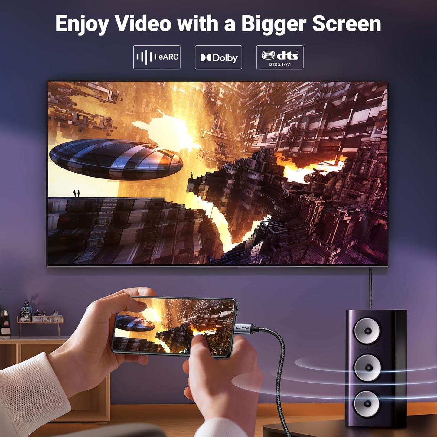 1.4 8K@60Hz 4K@240Hz 4/3 32.4Gbps 17, 3.3FT UGREEN USB C to DisplayPort Cable Unidirectional Thunderbolt to DisplayPort