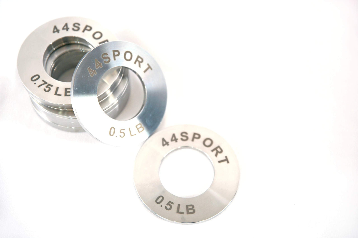 44LLC 44SPORT Olympic Fractional Steel Plates -Pair of 1/4, 1/2, 3/4, 1 lb Weights (8 Total)