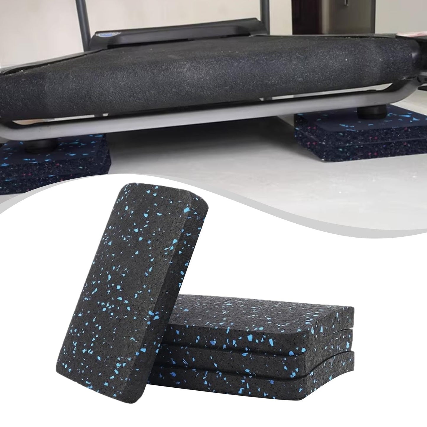 Aymzbd Treadmill Mat Floor Protector Multifunctional Exercise Equipment Mat Anti Vibration Pad for Sports Exercise Bike Hardwood, 4pcs