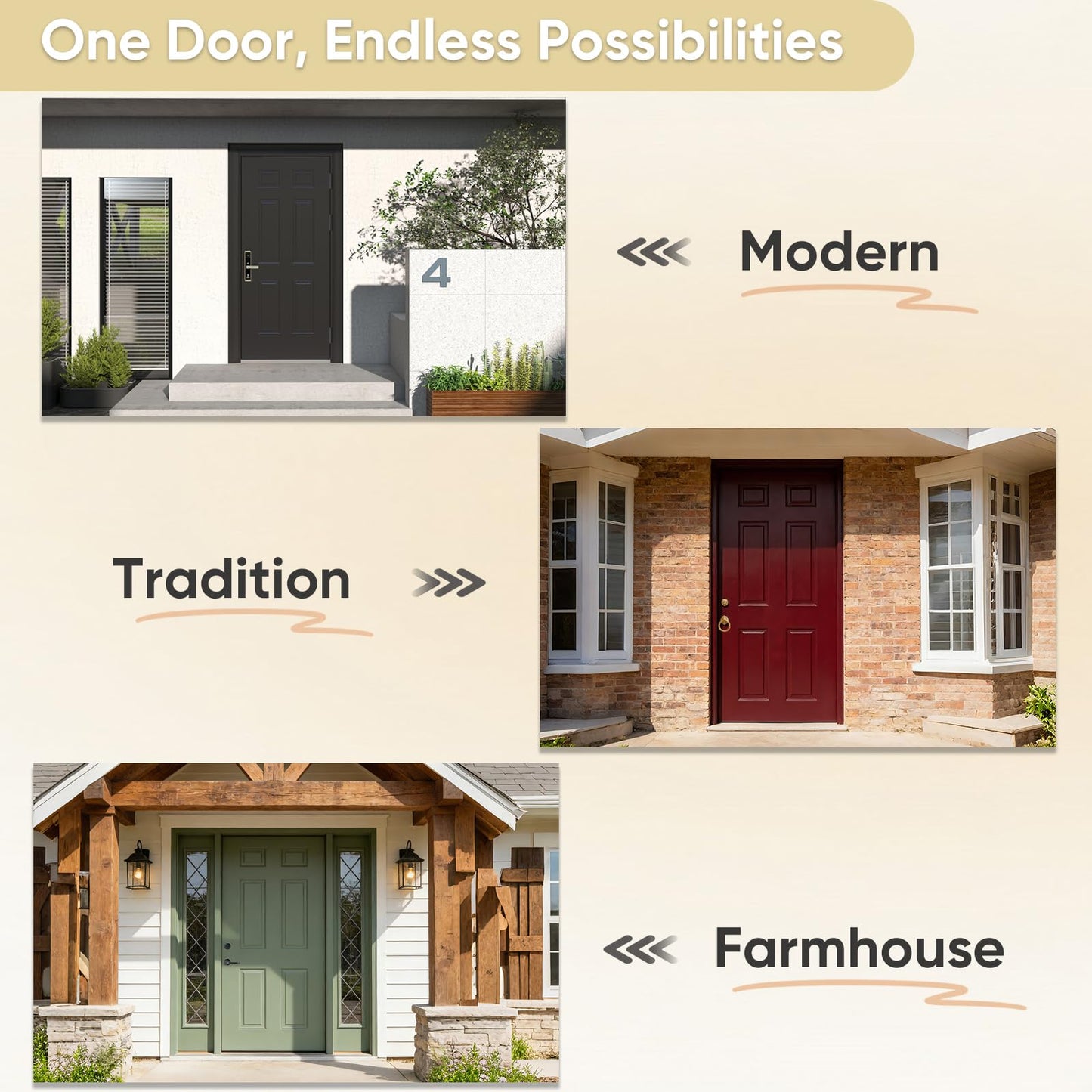 JUBEST 36"x80" Steel Front Door,Premium 6-Panel White Primed Exterior Door Slab with Lockset Hole,Energy Efficient Polyurethane Core for Sound & Thermal Insulation,Reversible Handing, Ready to Paint